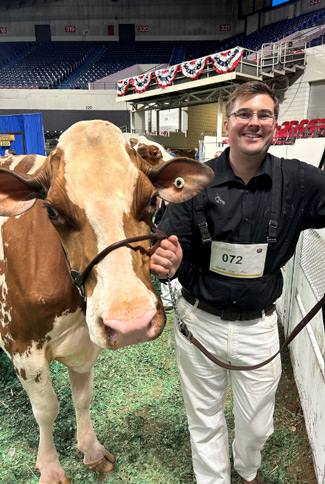 Nick Randle with one of his Holsteins - Zoetis